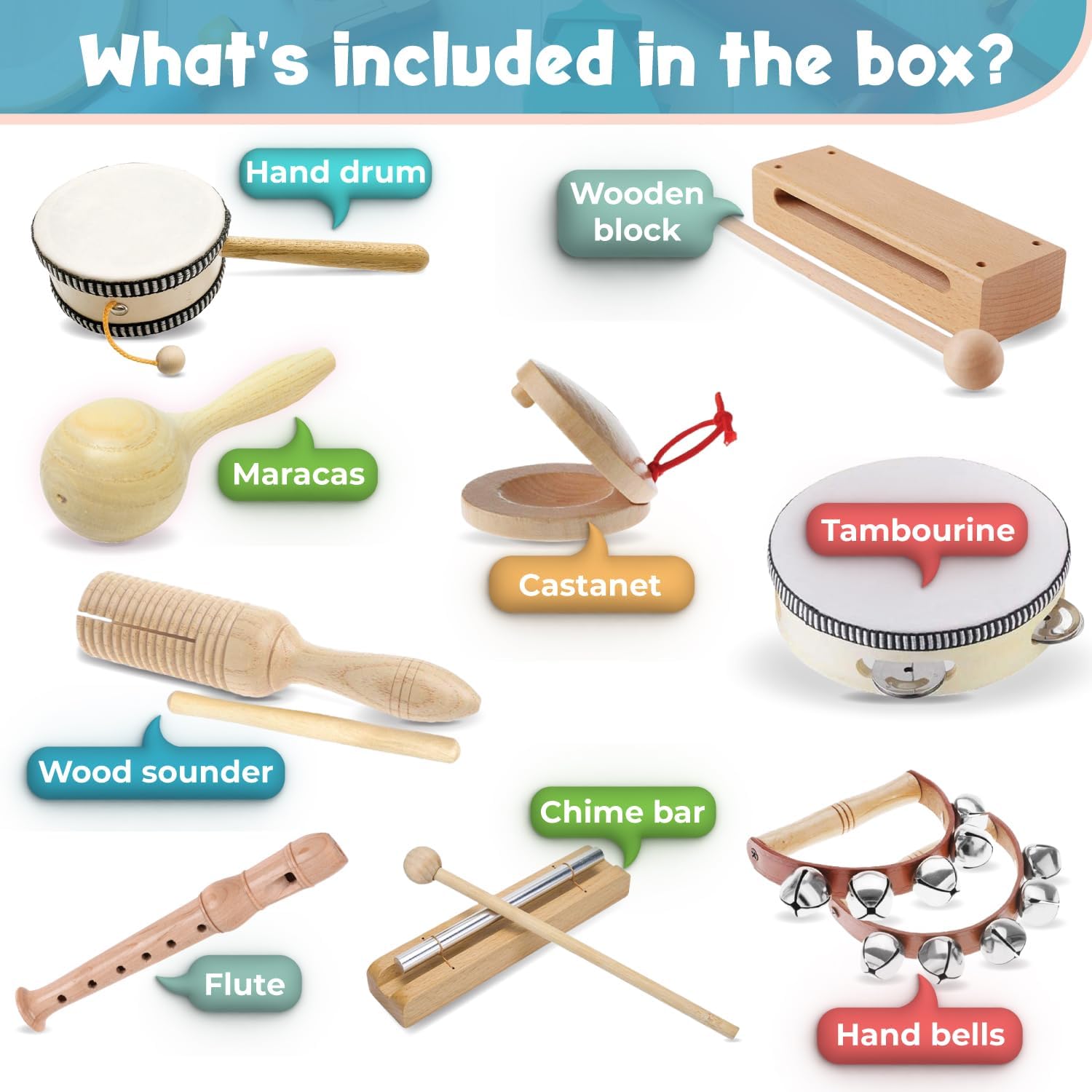 STOIE'S Wooden Toddler Musical Instruments for Kids Ages 5-9 Montessori Baby Musical Instruments for Toddlers 3-5 Kids Musical Instruments Toys Music - Image 2
