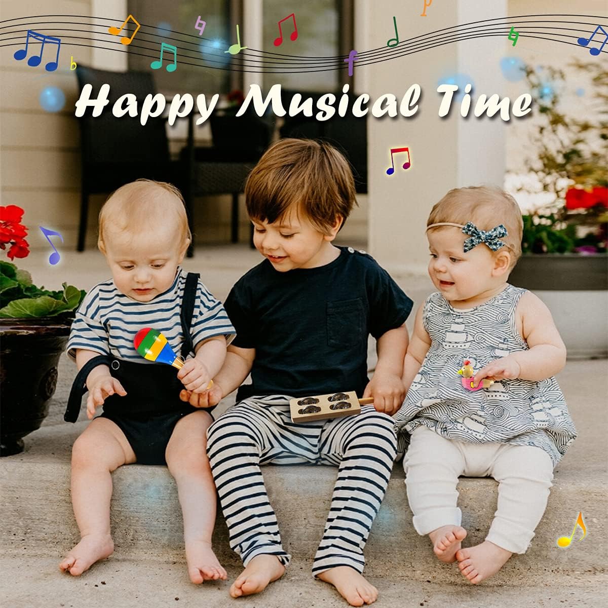 LOOIKOOS Toddler Musical Instruments,Wooden Percussion Instruments Toy for Kids Baby Preschool Educational Musical Toys Set for Boys and Girls with Storage Bag - Image 2
