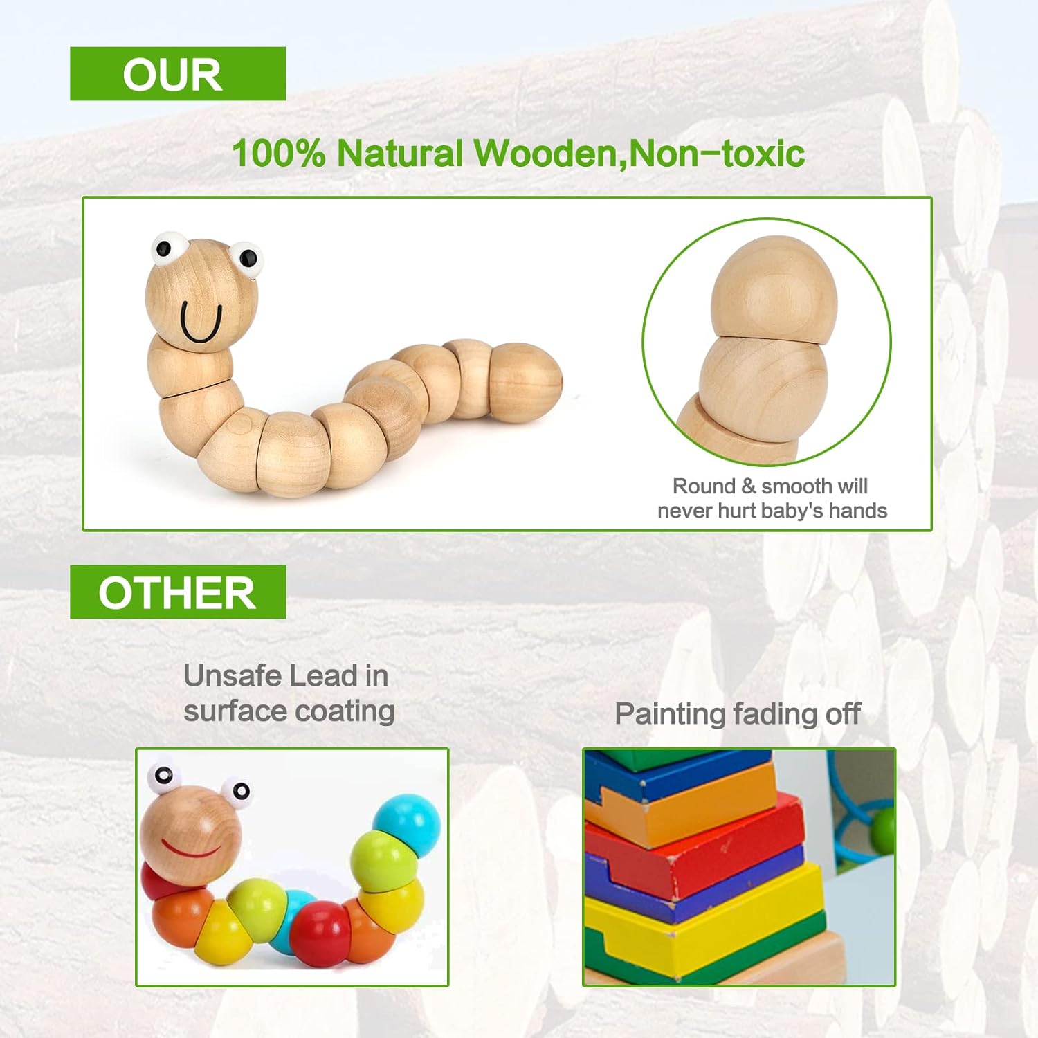 Kids Musical Instruments,100% Natural Wooden Music Percussion Toy Sets, 23 Pcs Tambourine Xylophone Toys for Kids, Girls Boys Preschool Education Early Learning Musical Toys with Bags - Image 5