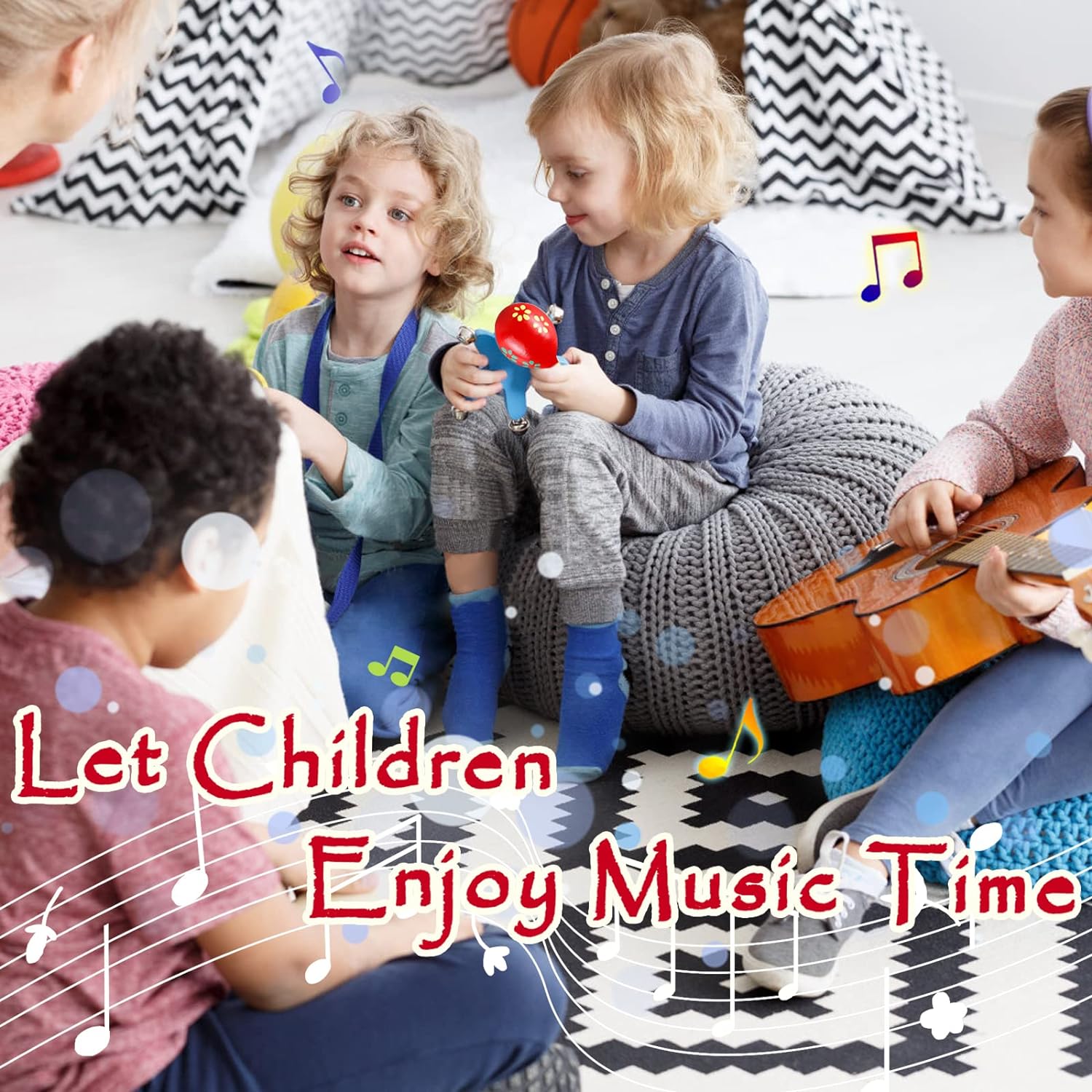 LOOIKOOS Baby Musical Toys ,Musical Instruments for Toddlers 1-3 Kids Wooden Music Shakers Percussion Instruments Tambourine Birthday Gifts Present with Carrying Bag - Image 3