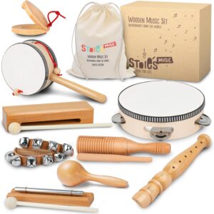 STOIE'S Wooden Toddler Musical Instruments for Kids Ages 5-9 Montessori Baby Musical Instruments for Toddlers 3-5 Kids Musical Instruments Toys Music